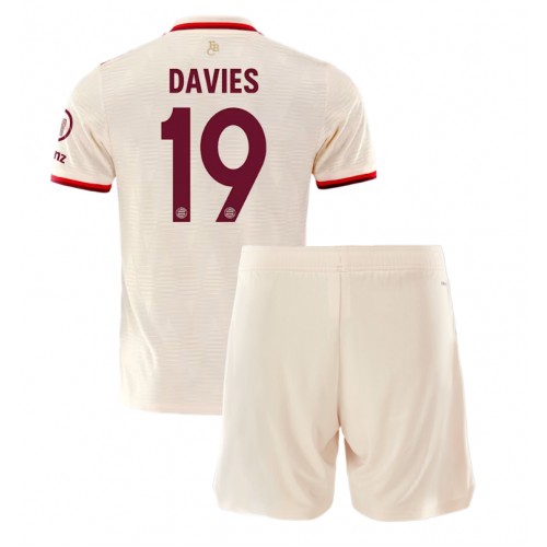 Fotbalové Dres Bayern Munich Alphonso Davies #19 Dětské Alternativní 2024-25 Krátký Rukáv (+ trenýrky)